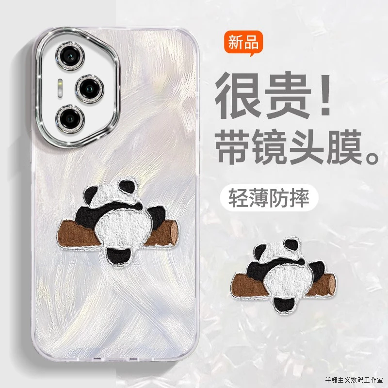 适用荣耀400Pro手机壳RY保护套熊猫精孔羽纱3oopro防摔防滑AMM-AN