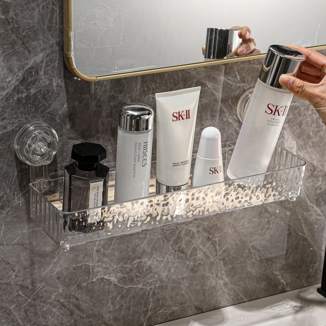 加大加厚浴室厕所吸盘置物架卫生间壁挂墙上化妆品架子厕所洗漱