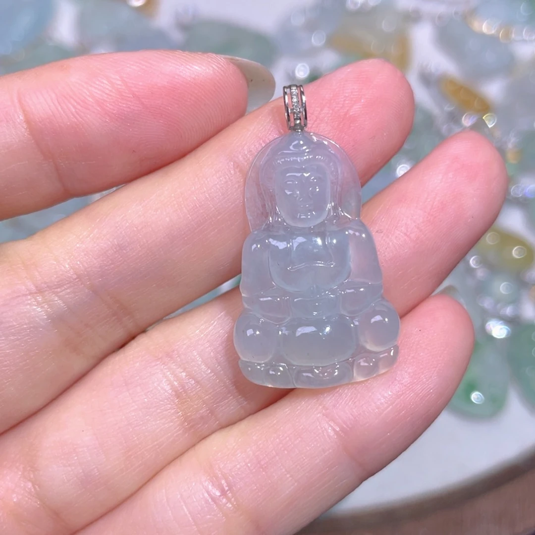 颈饰18K金镶嵌翡翠翡翠