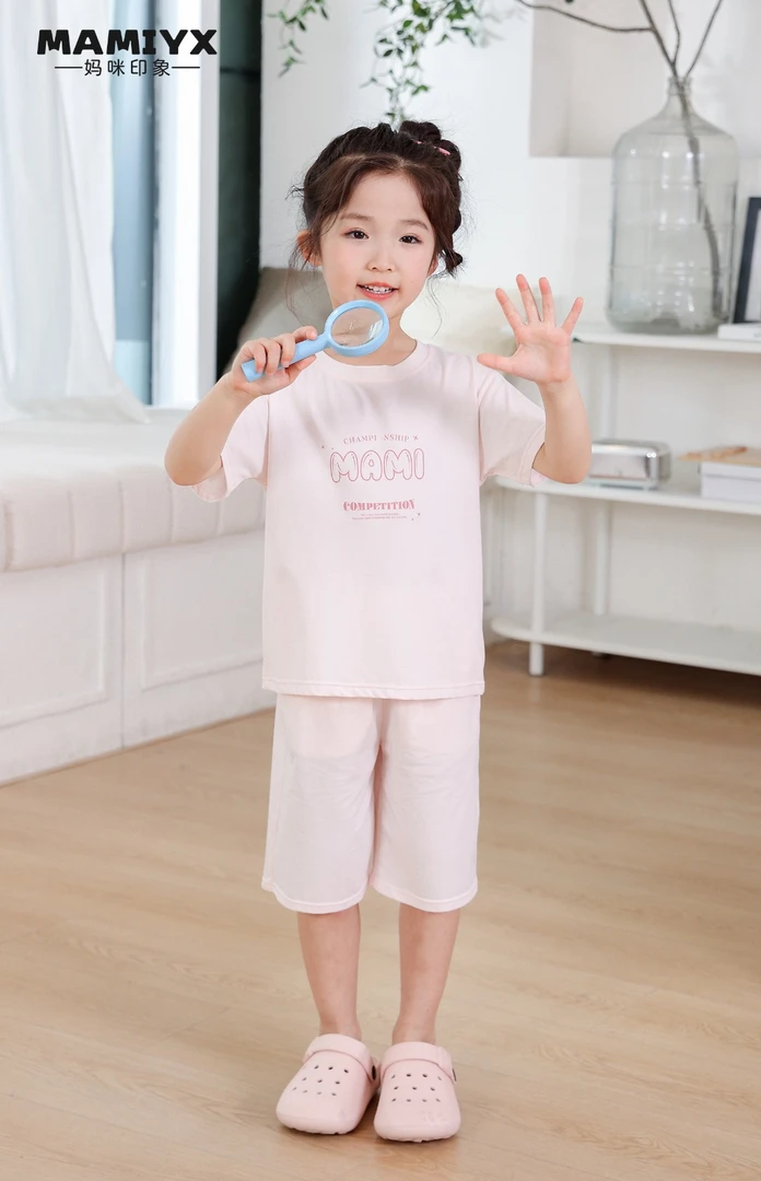 1743妈咪印象短袖中裤家居服薄款套装