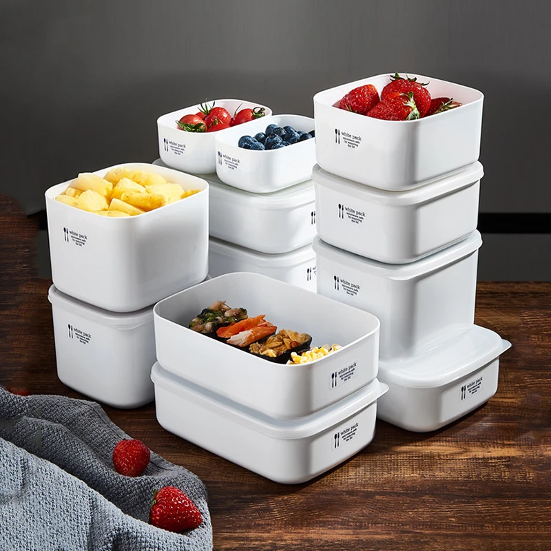 日本进口保鲜盒收纳饭盒微波炉加热便当盒冰箱专用水果野餐打包盒