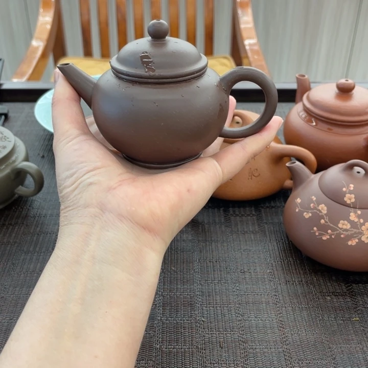 紫泥茶壶老天青水平全手工制作200 cc