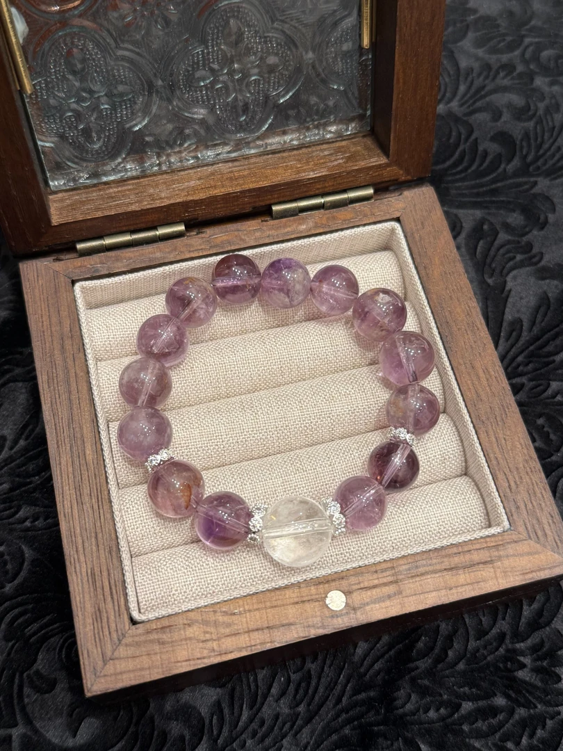 【流光彩虹】天然水晶手串玻利维亚紫水晶DIY设计师网红爆款手链