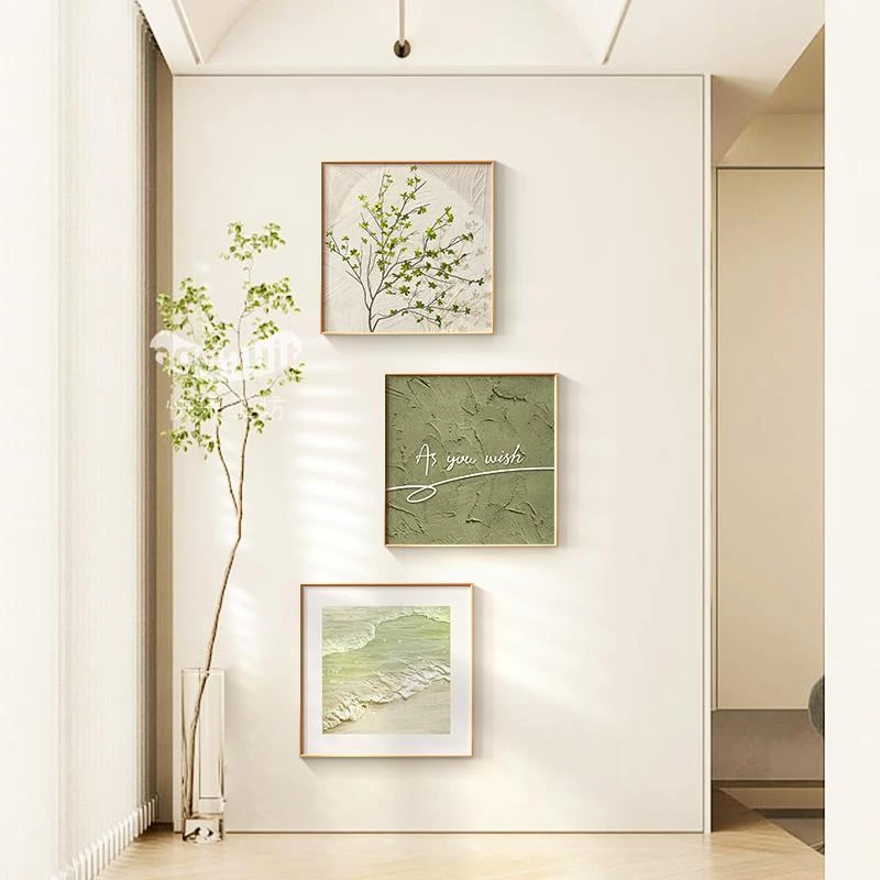 现代轻奢玄关装饰画高级感走廊过道墙壁挂画小众艺术奶油风装饰画