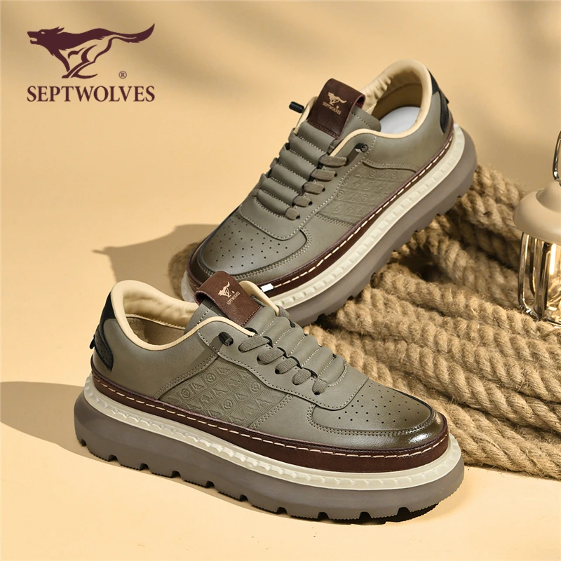 七匹狼男鞋2025新款秋季厚底增高工装板鞋男款轻奢潮流休闲运动鞋