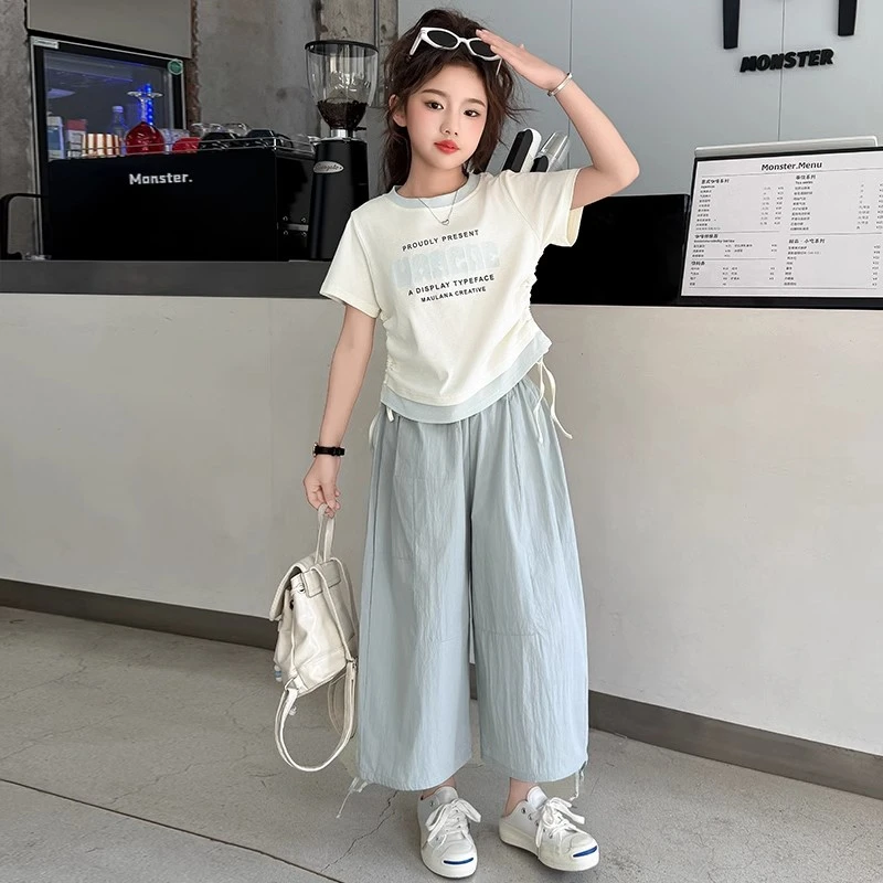 夏季套装新超好看儿童衣服女孩短袖七分裤女9-12岁女童夏装套装