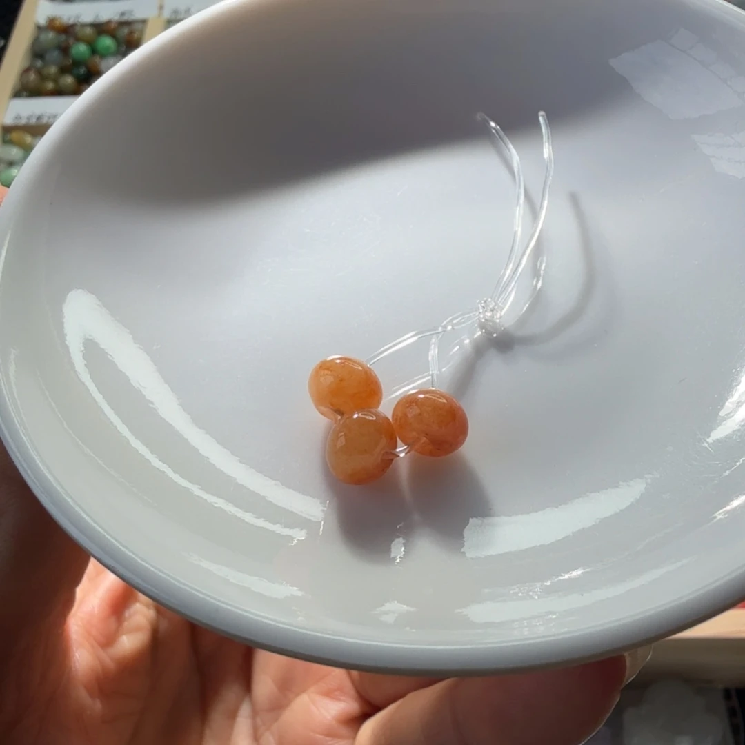 翡翠散珠翡翠首饰直径7.8mm/3颗