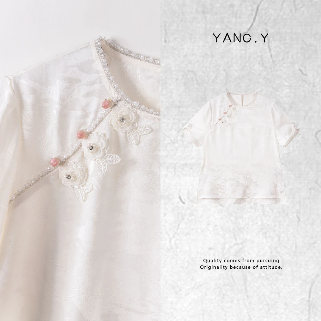 YANG.Y- 深圳原创新中式国风女装桑蚕丝25ss短袖50318