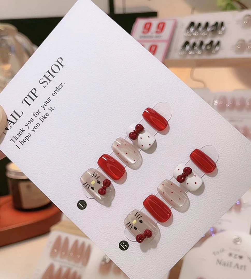 【1018号】hello kitty10片装手工穿戴美甲