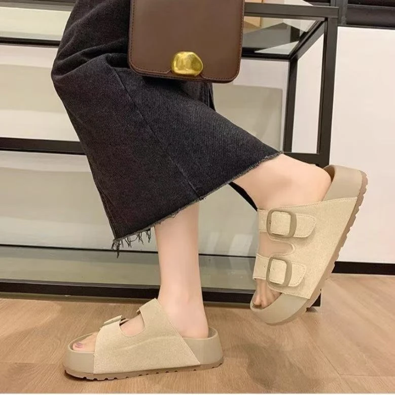【运费险】勃肯厚底一字凉拖鞋女夏季外穿2025新款配裙子百搭女鞋