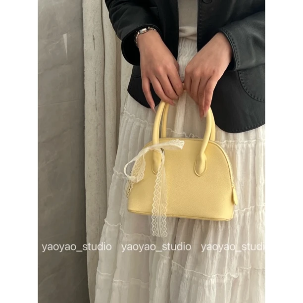 【摇摇小众女包】千金风贝壳包拉链暗袋斜挎包纹斜跨百搭时尚肩包