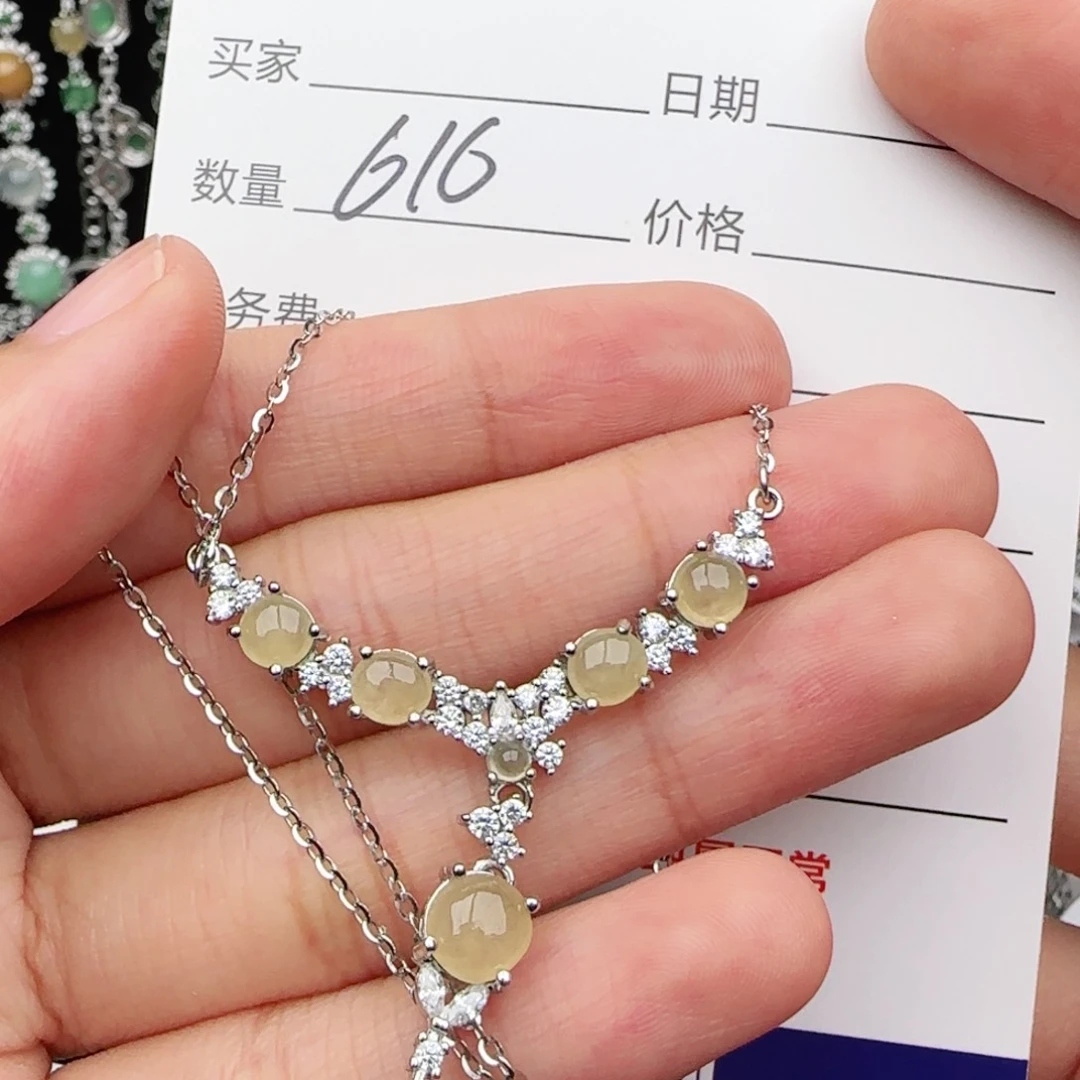 翡翠戒指银S925镶嵌戒指