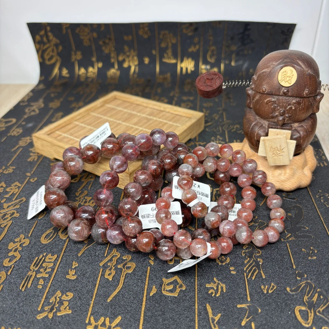 【奶爸珠宝】极光23红腰带水晶手串多样性发其一手围17左右 570