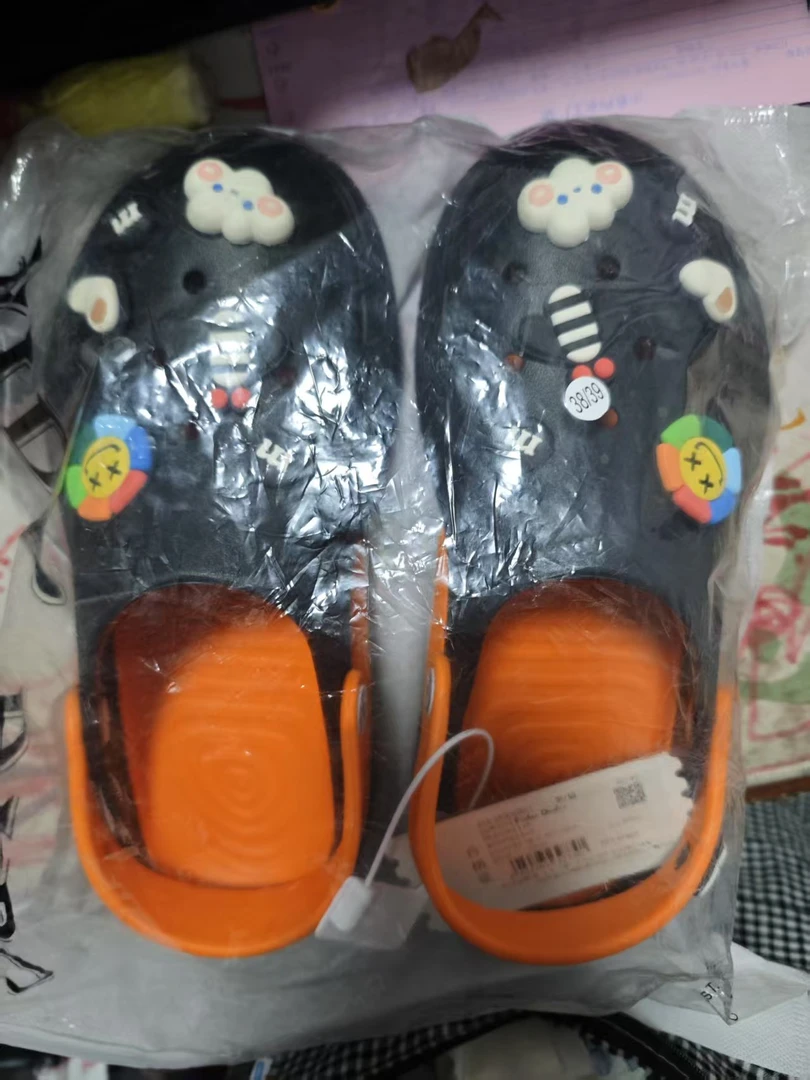 @女士夏季拼色洞洞鞋501