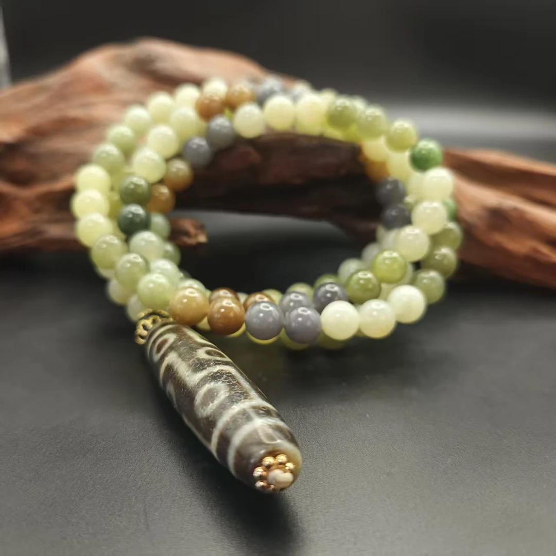 Z和田玉多宝圆珠项链（卡8）0950