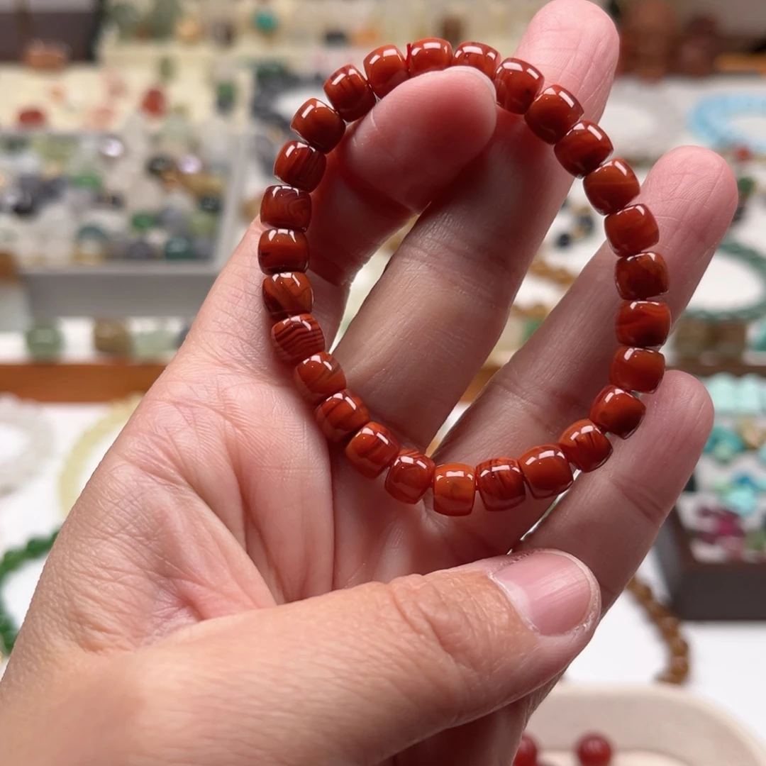 南红玛瑙未镶嵌手链单圈手串