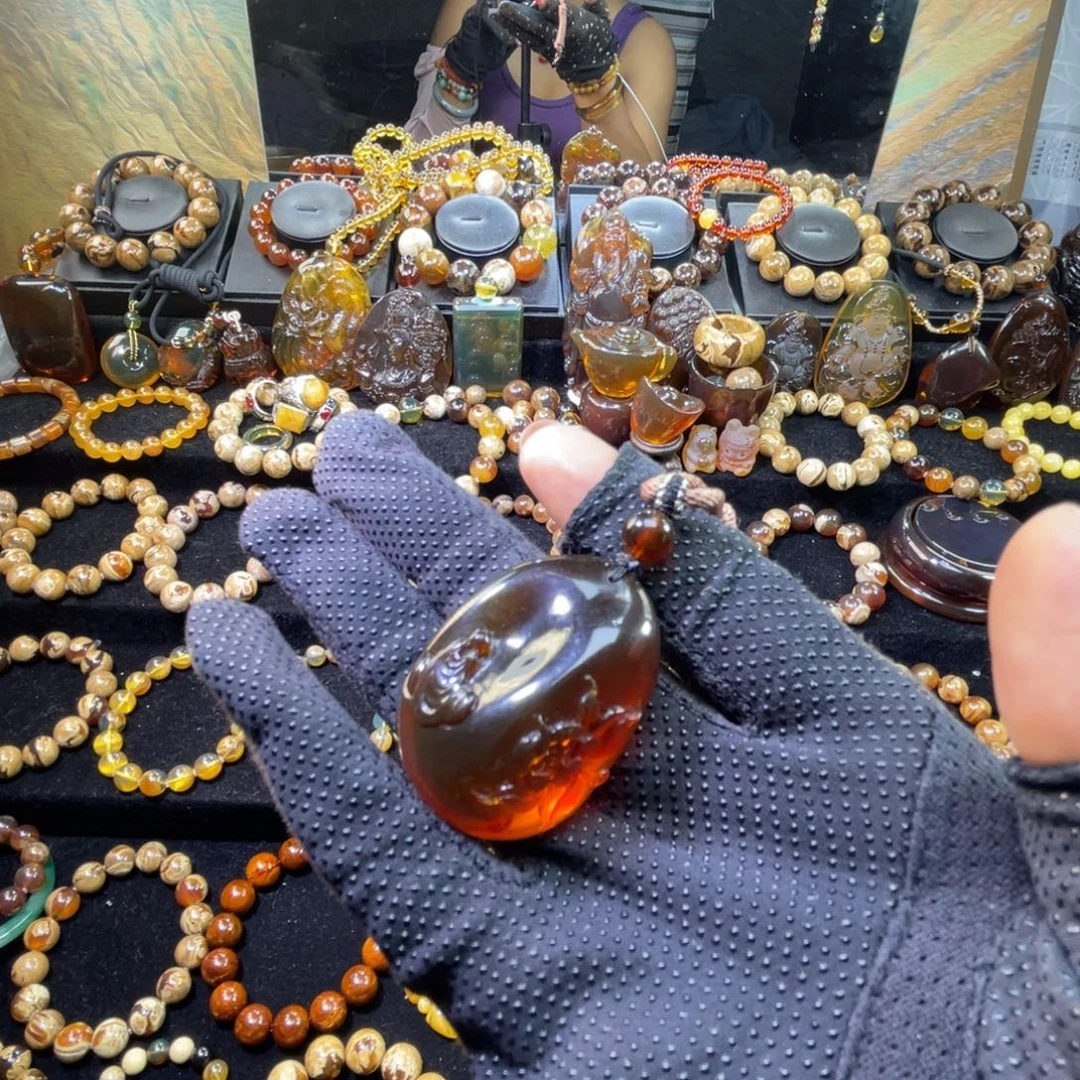 手链琥珀未镶嵌血珀悟到