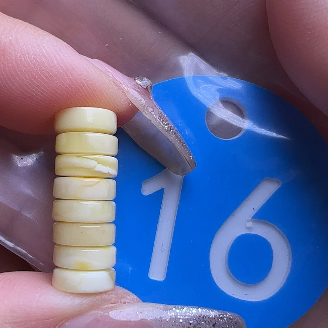 未镶嵌蜜蜡珠宝奇石7mm白蜡精工隔片