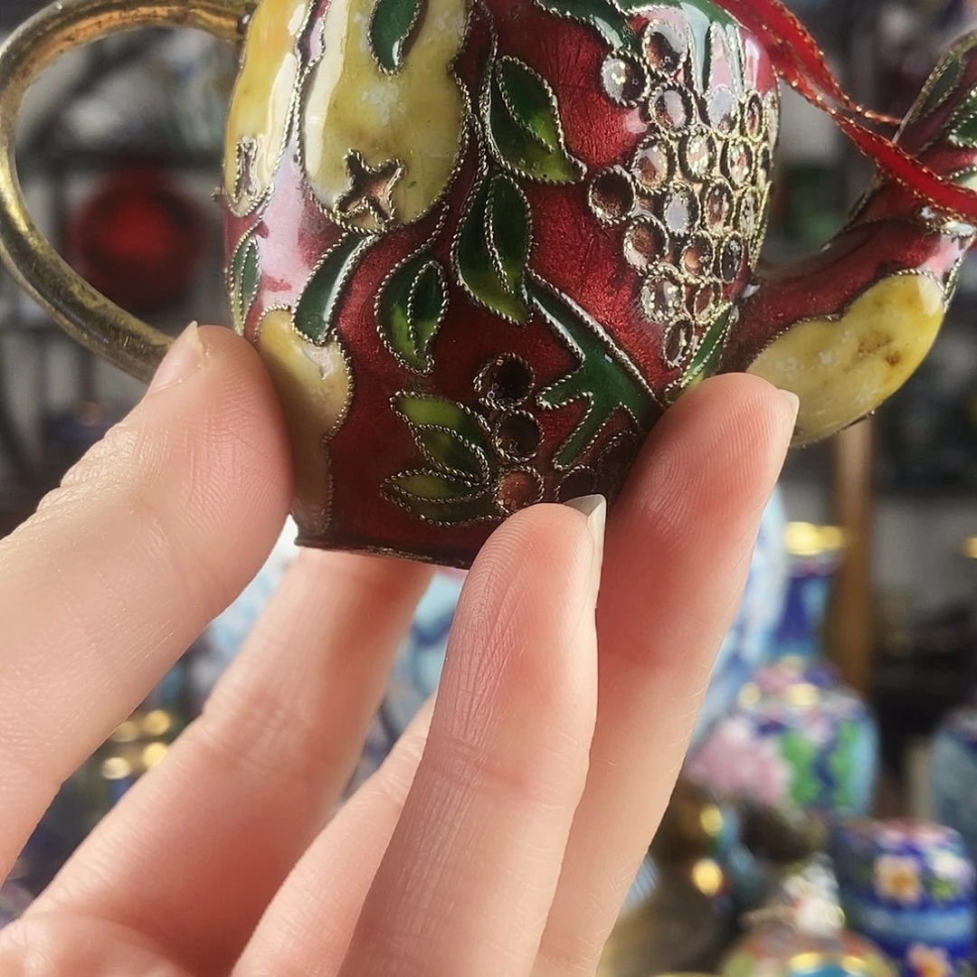 @***竹景泰蓝小壶一个老货