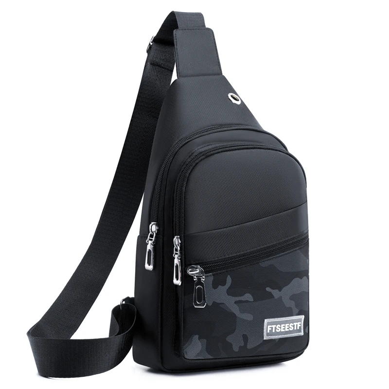 日韩新款休闲斜挎包胸前单肩包男款胸包牛津布时尚小背包手机包