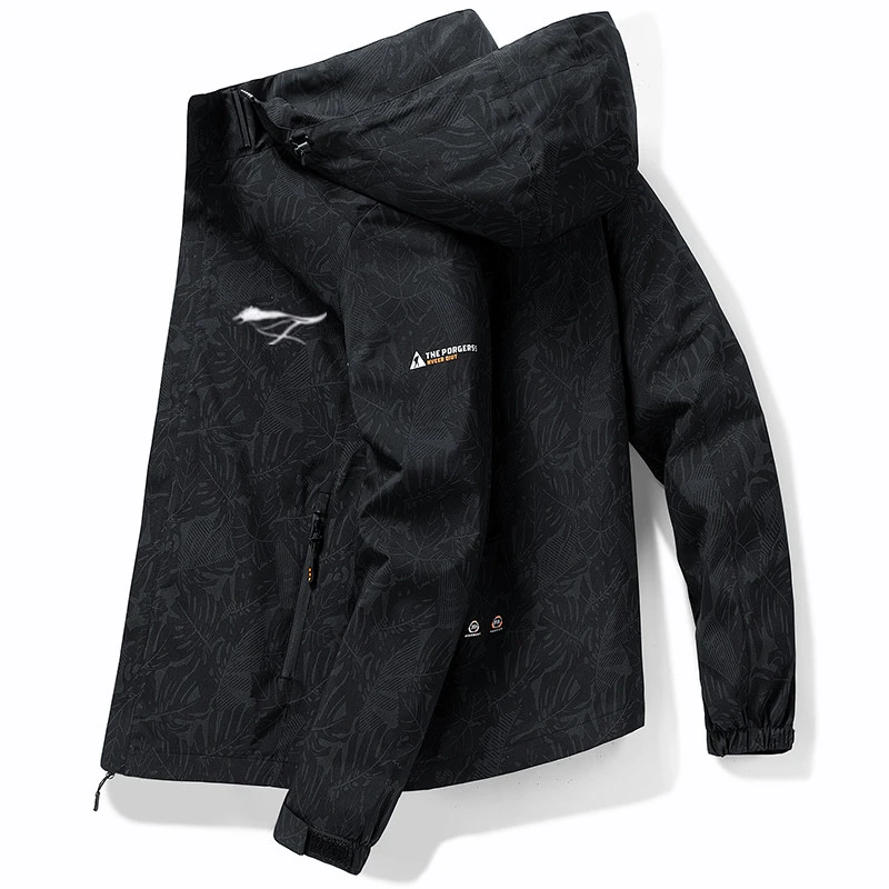 断码狼男士休闲户外防风防水春秋季连帽可拆卸冲锋衣夹克潮流百搭