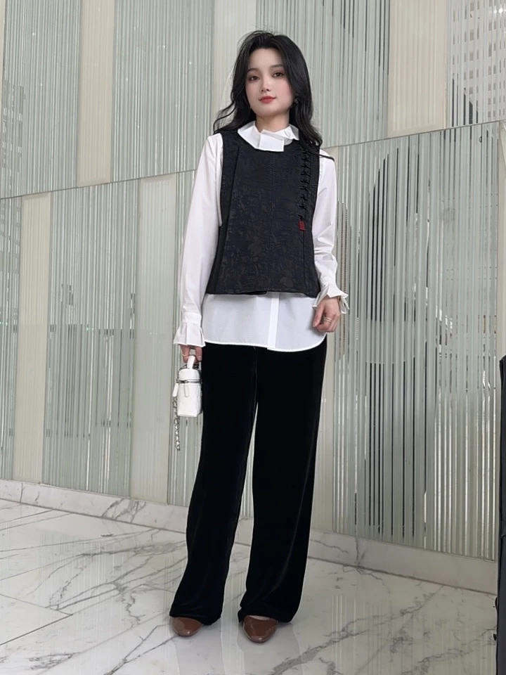 {大V}圆领常规秋季民族风马夹唐装中国风上衣0221