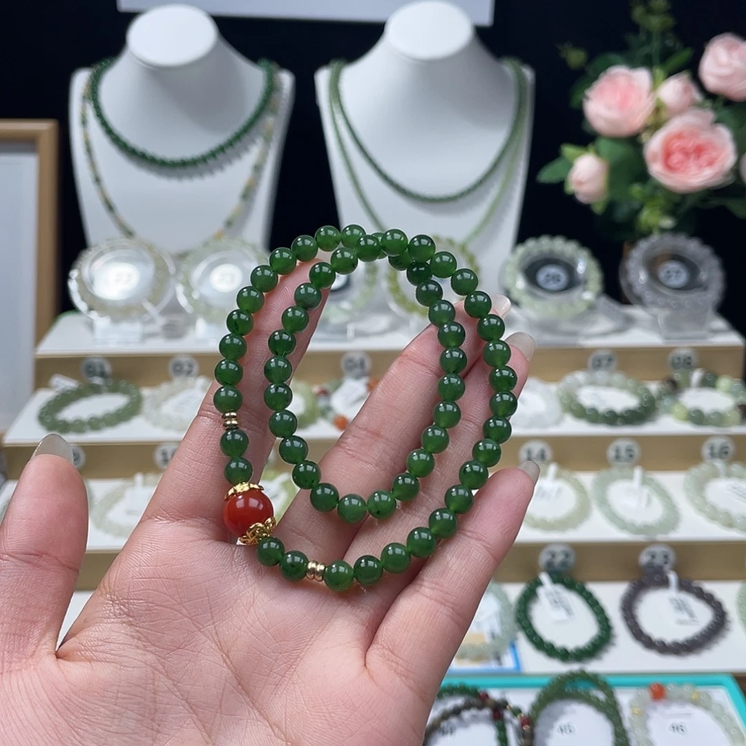 和田玉（碧玉）未镶嵌手链