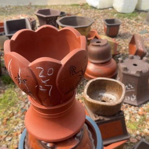 紫砂花盆紫砂花盆盆景盆栽瑕疵