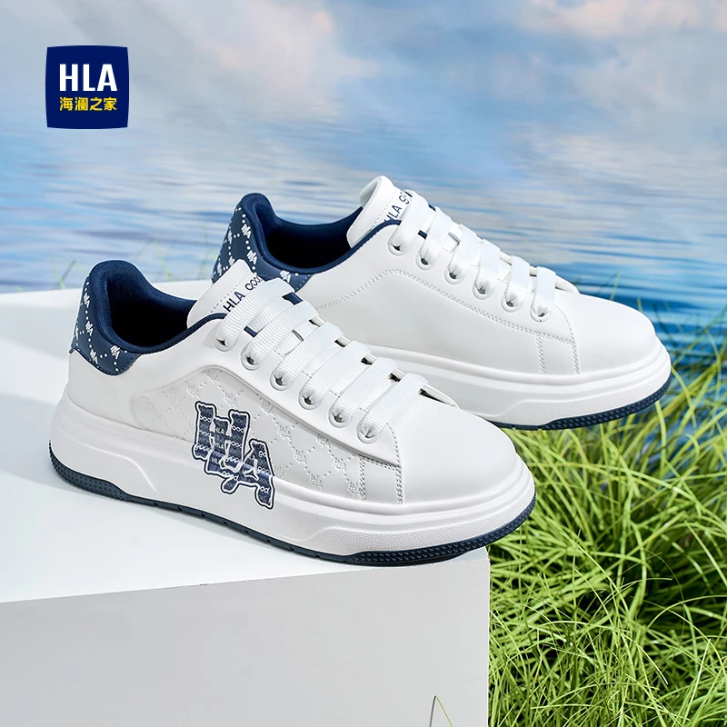 海澜之家鞋子男爆款2025新款运动小白鞋百搭旅游鞋男休闲印花潮鞋