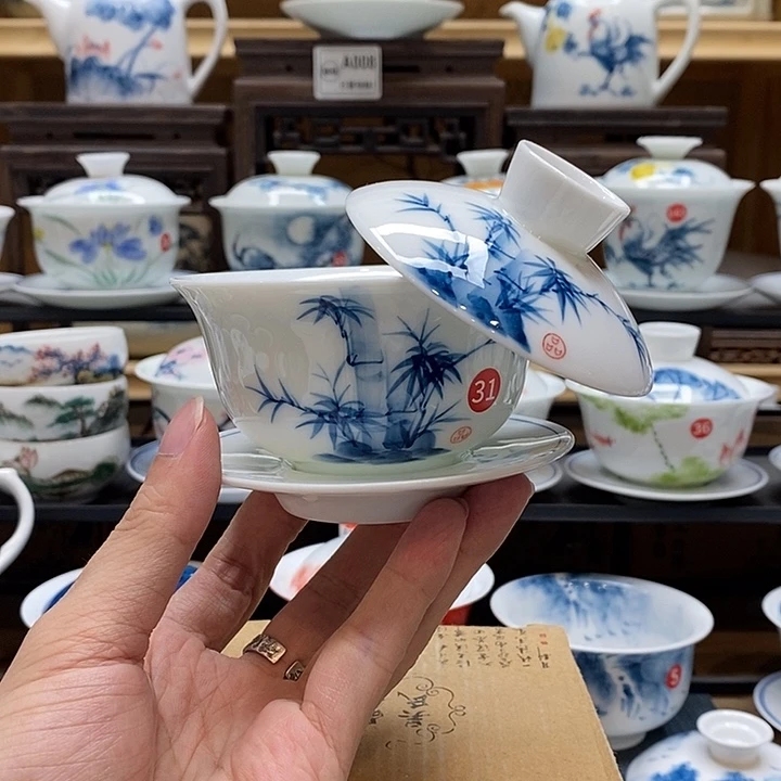 手绘咏竹150cc悬停釉下彩微瑕福利款