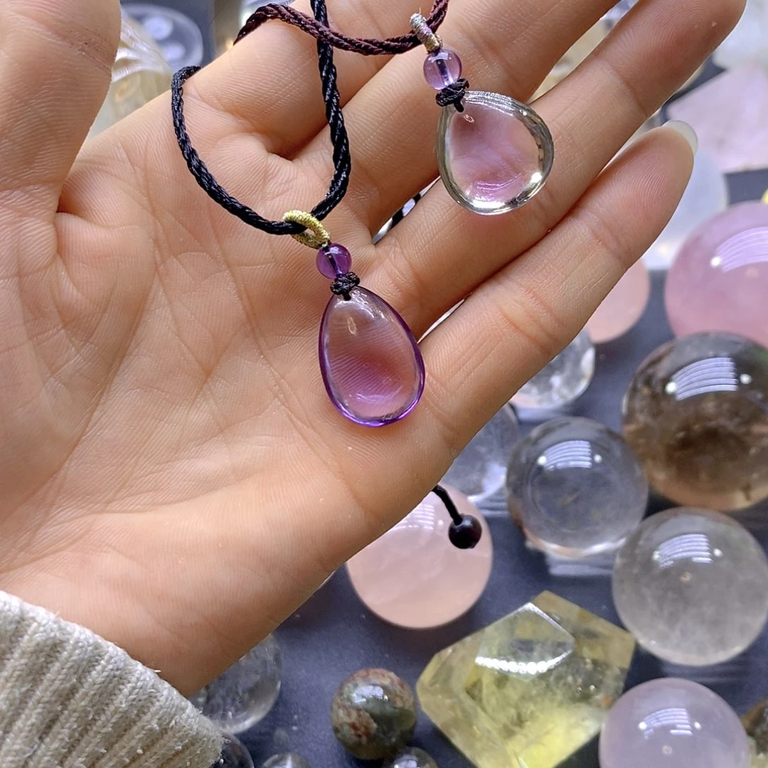 水晶紫水晶吊坠未镶嵌