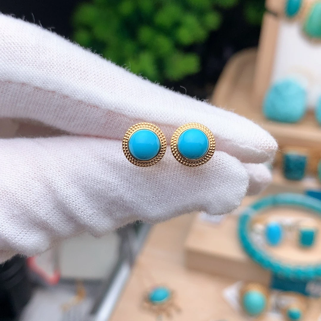 绿松石珠宝奇石18K金镶嵌