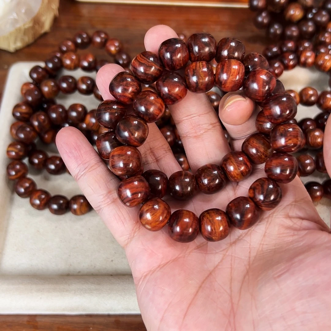 黄花梨/降香黄檀手串/手链14mm桶珠霸王龙08