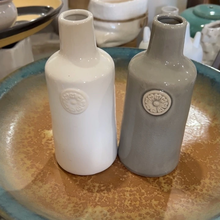 陶瓷花瓶摆件微瑕捡漏出高20口3公分