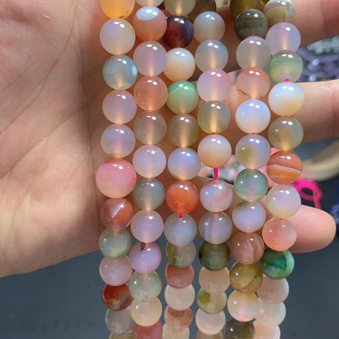 未镶嵌玛瑙/玉髓珠宝半成品盐源玛瑙一条卡10mm