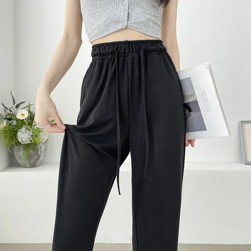 凉感铜氨冰丝高腰垂感西装阔腿裤子夏季新款休闲百搭薄款宽松清凉