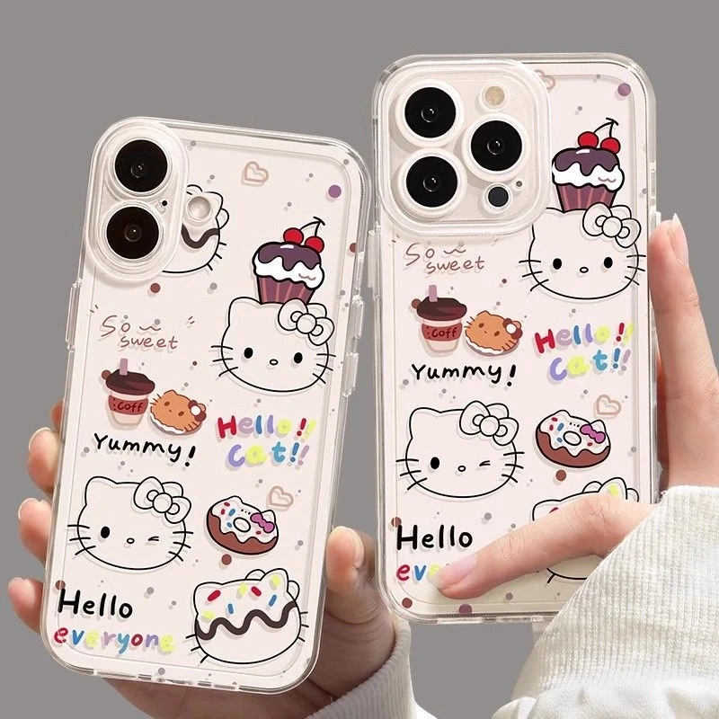 甜甜圈KT凯蒂猫适用苹果13手机壳iPhone14promax16全包可爱15透明
