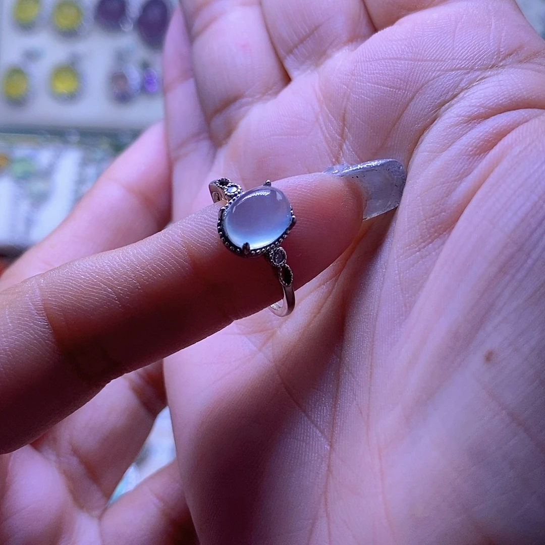 简***单岫玉银S925镶嵌戒指