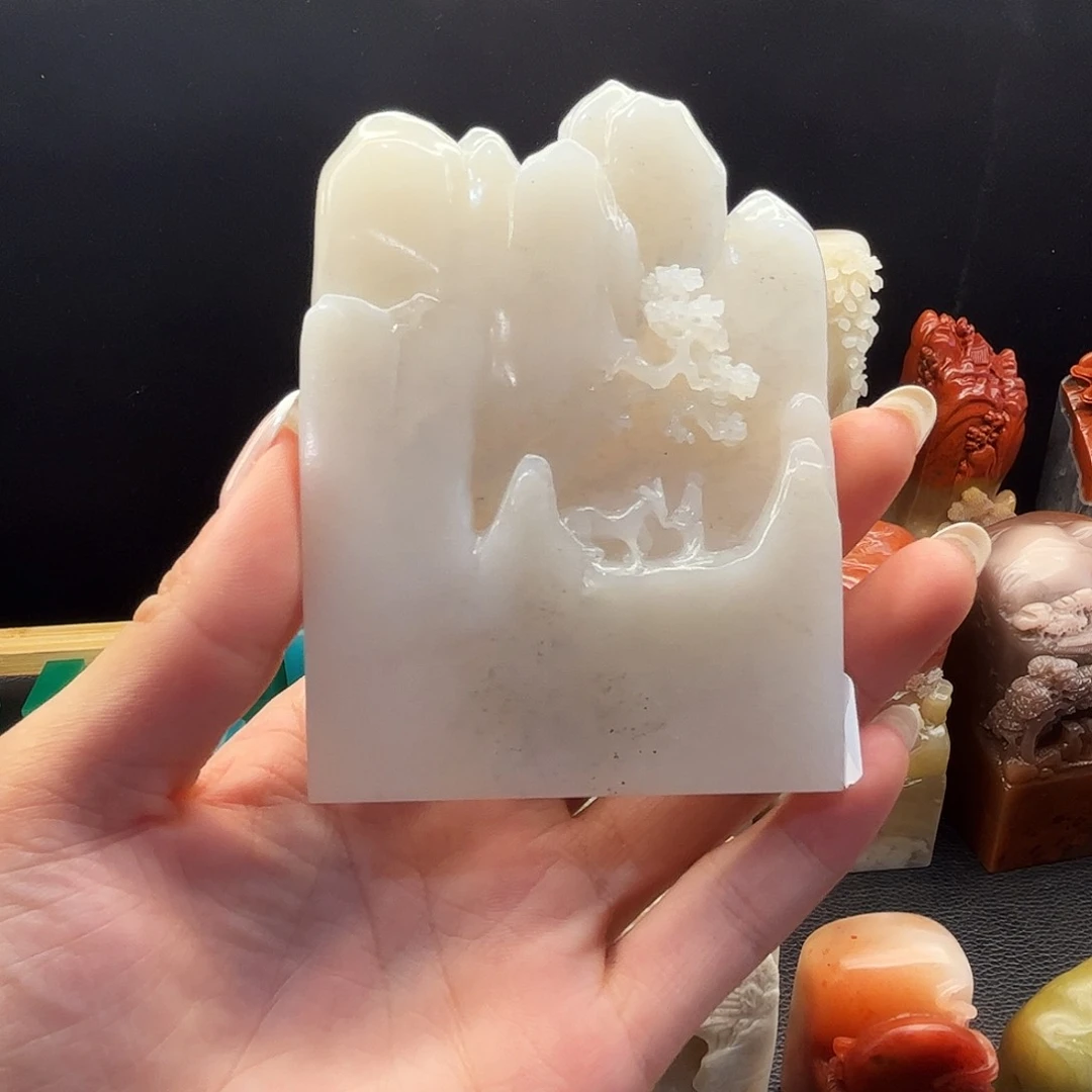 寿山石印石坑头山水摆件