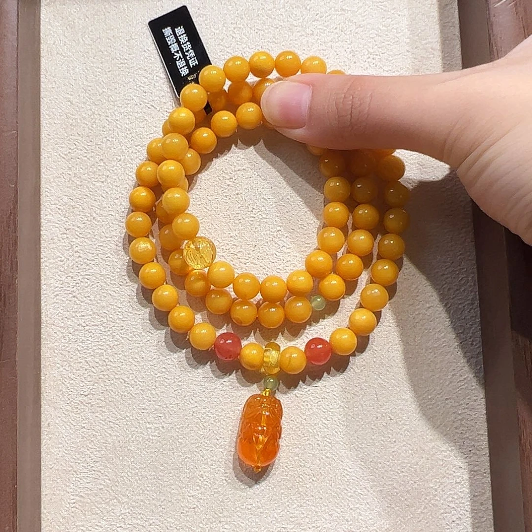 手链琥珀未镶嵌7.2mm蜜蜡手串