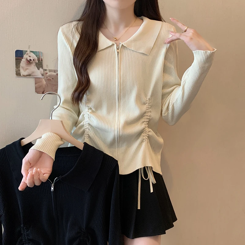 3347大码女装2024秋装新款时尚针织衫上衣胖妹妹百搭毛衣开衫外套