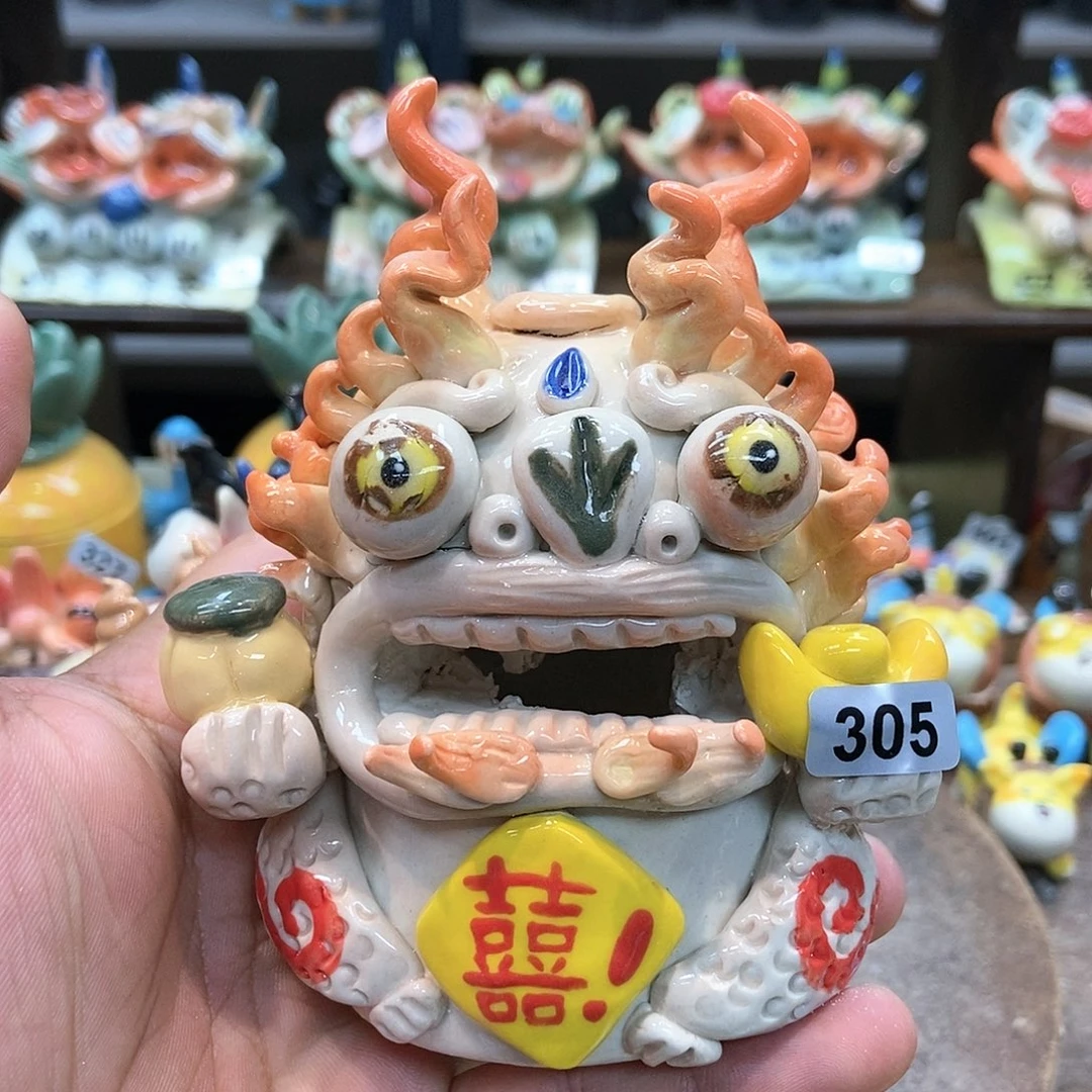 摆件直播间手工抽象陶瓷摆件305