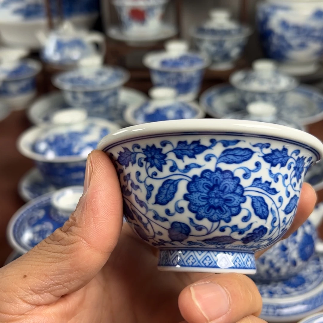 老***车陶瓷茶具缠枝莲八宝