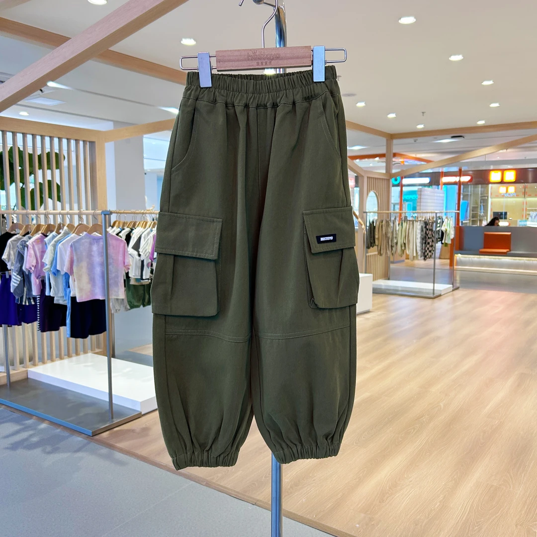 皇室童缘2025新款秋季男童休闲工装裤梭织宽松长裤17330354005