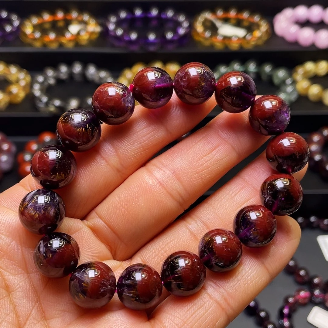 水晶未镶嵌手链收藏级极光聚宝盆13+