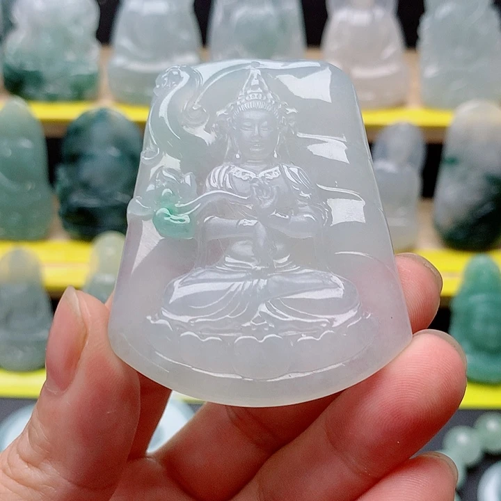 翡翠未镶嵌吊坠(不含链)大势至菩萨