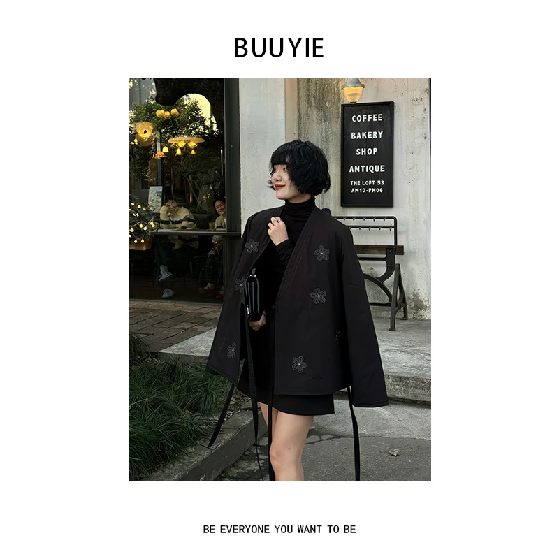 BUUYIE 25SS【一枝江南】百搭显瘦夹羊毛棉服外套 2470509