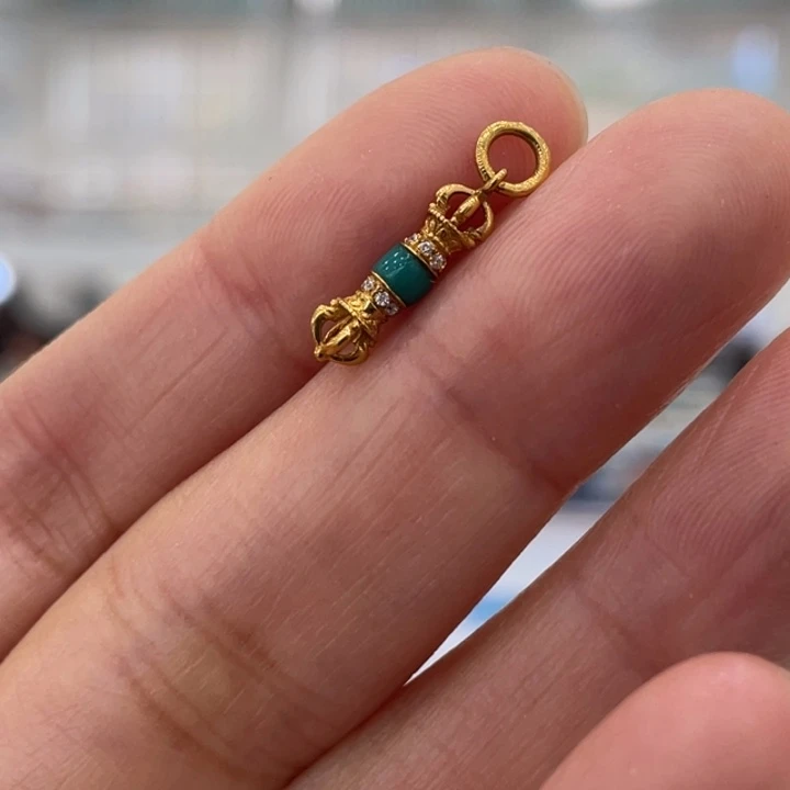 绿松石18K金镶嵌珠宝奇石