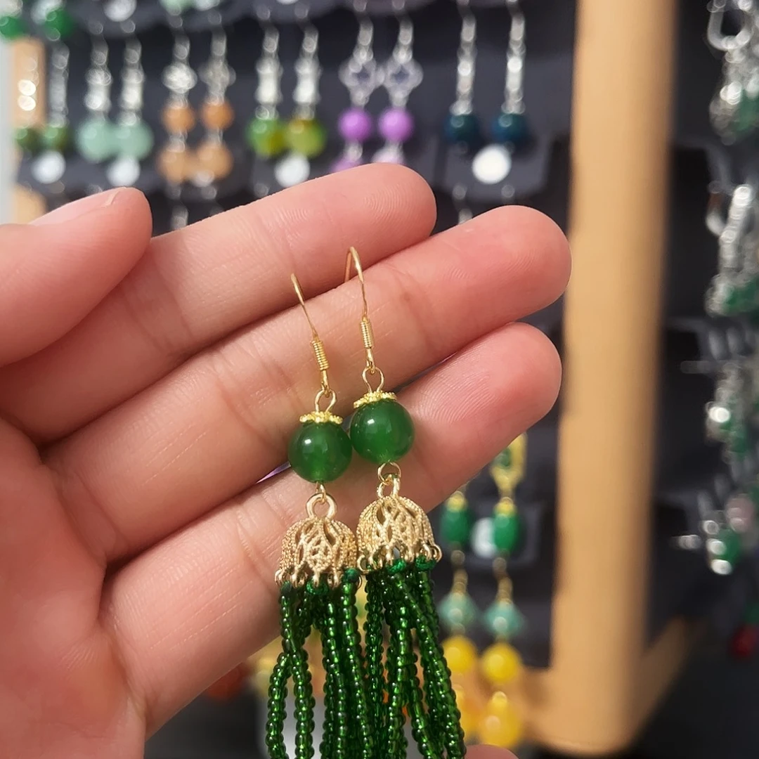 锆石纯铜925银耳饰