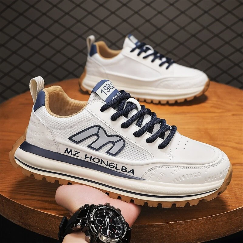 新款休闲风轻便拼色薄款时尚休闲鞋防臭男鞋低帮韩版网面秋季鞋子